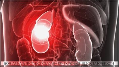 Борная мазь противопоказана при выраженной почечной недостаточности