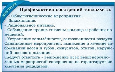 профилактика обострений тонзиллита