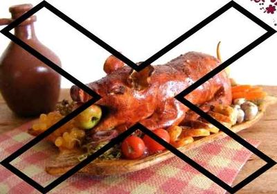 поросенок на гриле с овощами