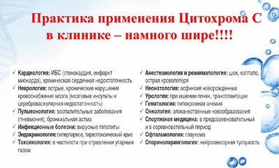 Спектр применения Цитохрома