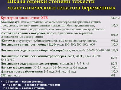 Шкала оценки тяжести холестаза