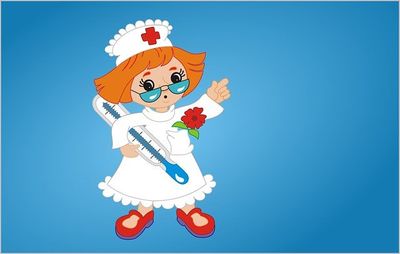 Медсестра с градусником